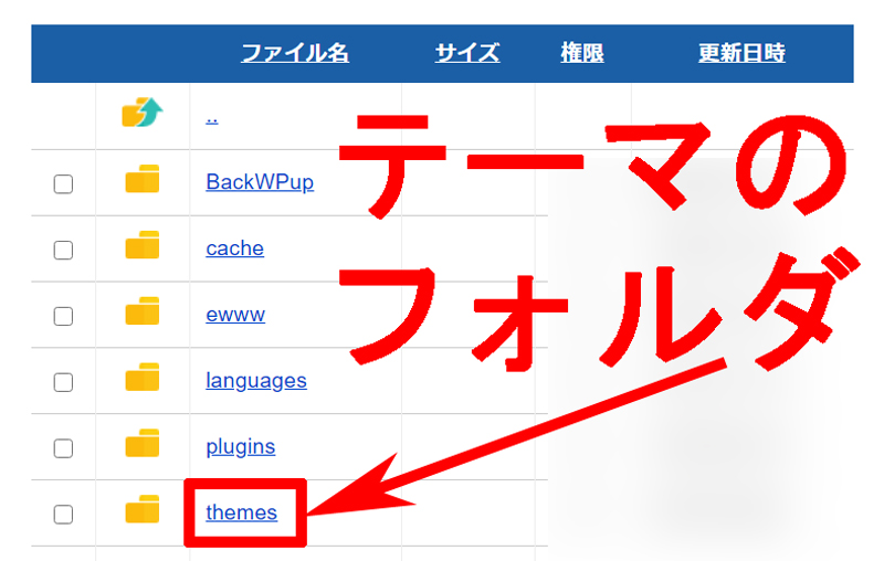 エックスサーバーWPテーマのフォルダ階層